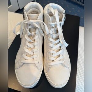 UGG White Olli High Top Leather Sneakers Size 9